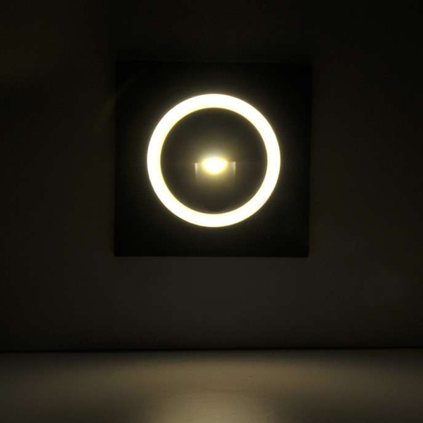 Schodowa LAMPA wpuszczana Q3 LED 313690 Polux kwadratowa OPRAWA podtynkowa LED 3W 4000K metalowa IP44 grafitowa