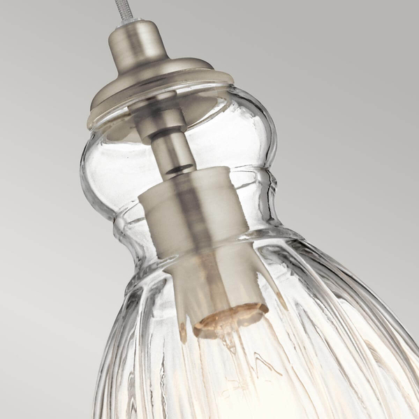 Wisząca lampa szklana Riviera KL-RIVIERA-P-C nikiel przezroczysta
