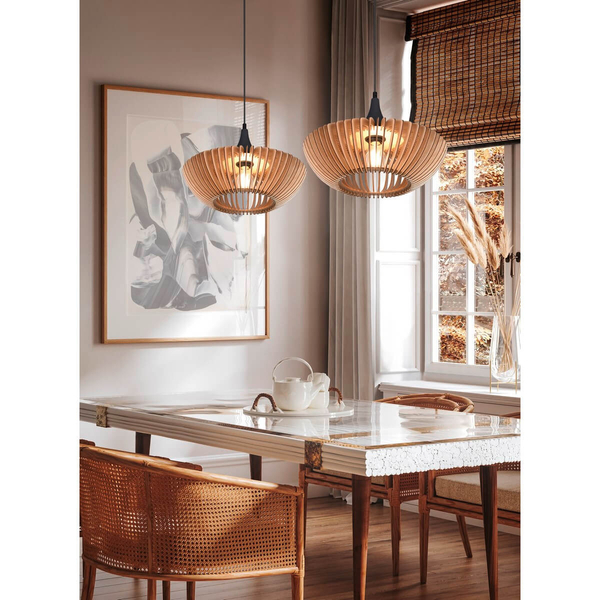 Lampa wisząca nad stół COLINO 315900142 drewniany antracyt