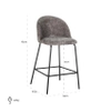 Eleganckie krzesło barowe Alyssa S4584 WOOD RENEGADE Richmond Interiors metalowe szare