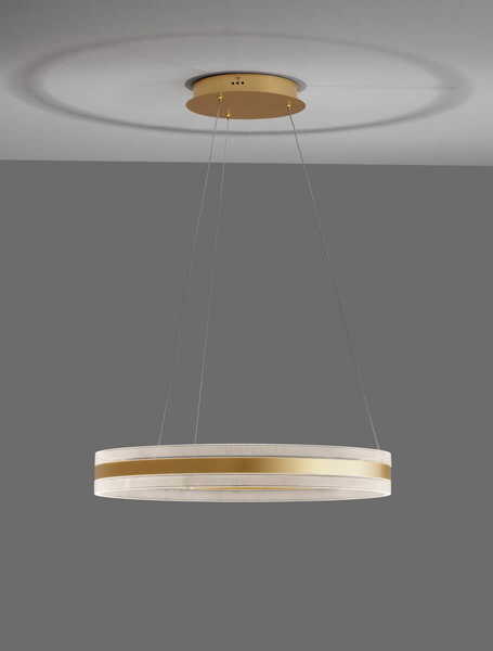 Okrągła lampa wisząca COLIMA LE42753 ring LED 75W 3000K nowoczesna złota