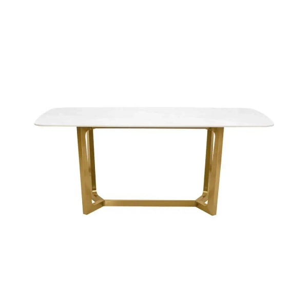 Stół do jadalni ODEON biały złoty KH1501100241 ceramiczny szer. 180 cm