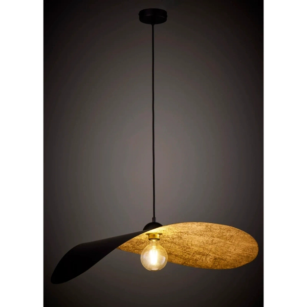 Wisząca lampa LEAF czarna złota kapelusz nad stół 1xE27 41918