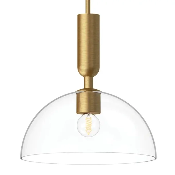 Szklana lampa wisząca Jude ALM-JUDE-P-GD-CL nad stół złota