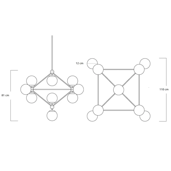 Lampa wisząca Astrifero ST-9047-15 Step balls bursztynowa czarna