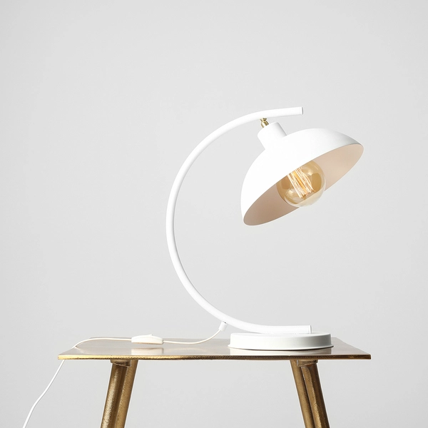 Metalowa lampa stołowa Espace 1036B Aldex stojąca do gabinetu biała