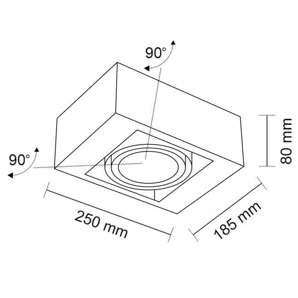 Spot LAMPA sufitowa KOGA 7115 Shilo natynkowa OPRAWA prostokątna metalowa do łazienki biała
