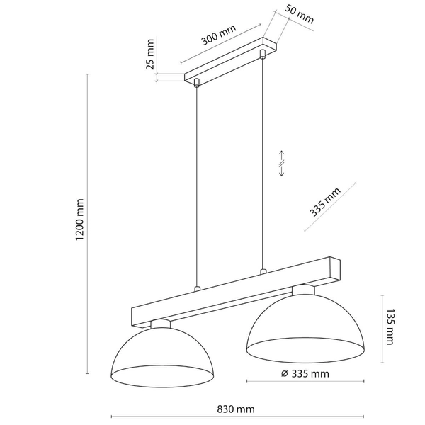 Wisząca lampa na listwie Oslo 4507 kopuła naturalna brązowa