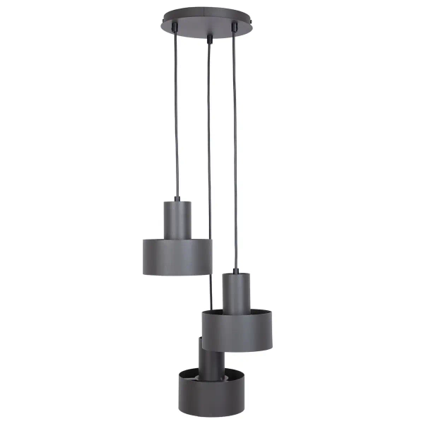 Loftowy żyrandol do przedpokoju Rif 3 41170 tuba szary