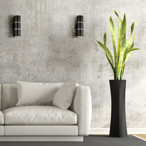 Salonowy kinkiet ścienny tuba BAMBOO 324344 góra-dół czarny srebrny