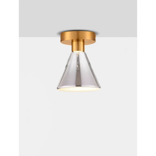 Szklana lampa sufitowa SARDUNO LE45143 LED 8W 3000K złoto szara