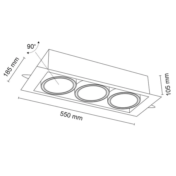 Spot LAMPA sufitowa MUKO 7358 Shilo podtynkowa OPRAWA prostokątna OCZKO do zabudowy WPUST biały