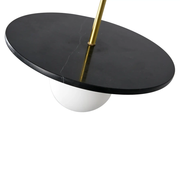 Marmurowa lampa wisząca Bilo PL0136-BK Yaskr kula biała czarna mosiądz OUTLET