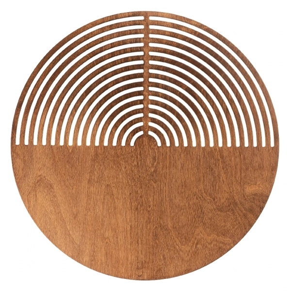 Ścienna lampa drewniana Lunar Wood 11015 okrągła ażurowa brązowa