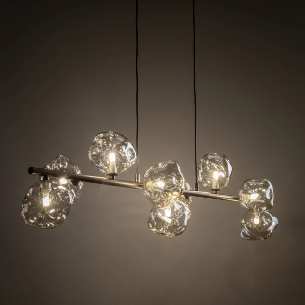 Szklany żyrandol do jadalni Lava Brown 11037 bursztynowy brązowy