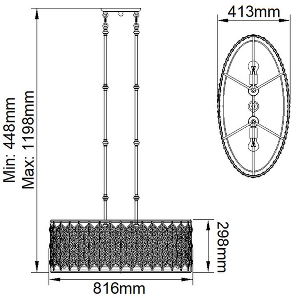 Kryształowa lampa wisząca Lucia FE-LUCIA-P-A glamour srebrna