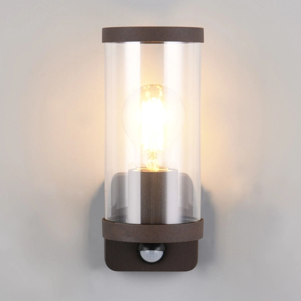 Przyścienna lampa tuba Bonito R21599124 IP44 czujnik brązowy