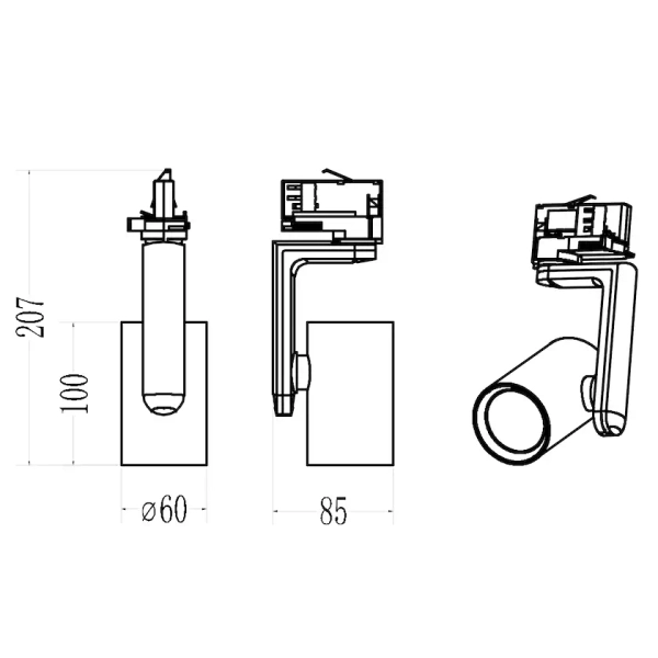 Lampa sufitowa szynoprzewodowa trójfazowa Hang Track ML2283 czarny