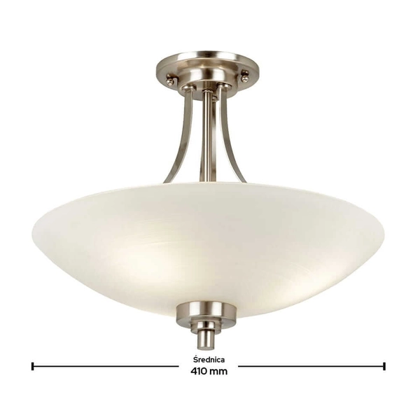 Szklana lampa sufitowa Welles WELLES-3SC Endon podtynkowa chrom biały