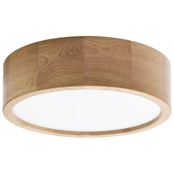 Drewniana lampa sufitowa 137623622082 okrągła z sesnsorem