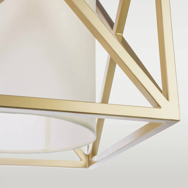 Nowoczesna LAMPA wisząca NEW YORK P01403AU-WH Cosmolight metalowy ZWIS do sypialni klatka tuba złota