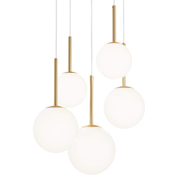 Wisząca lampa Basic Form MOD321PL-05G pięciopunktowa biała