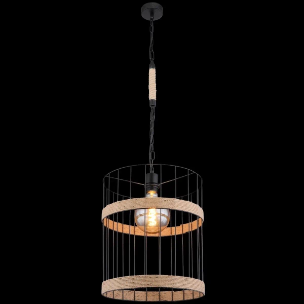 Skandynawska LAMPA wisząca HALIA 15673H1 Globo tuba OPRAWA metalowa ZWIS okrąły loftowy brązowy czarny