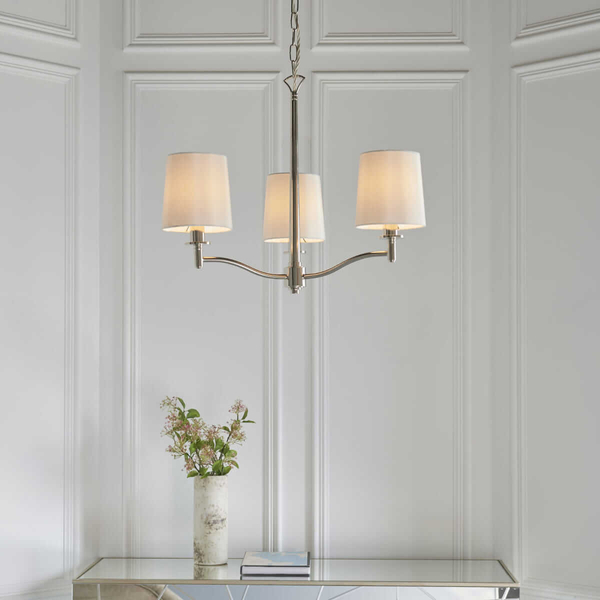 Jadalniana lampa wisząca Ortona 95828 Endon nad stół biała nikiel