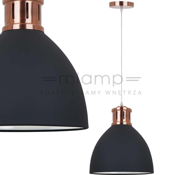 LAMPA wisząca LOLA MD-HN8100-BK+RC Italux industrialna OPRAWA metalowy ZWIS loft kopuła grafitowa