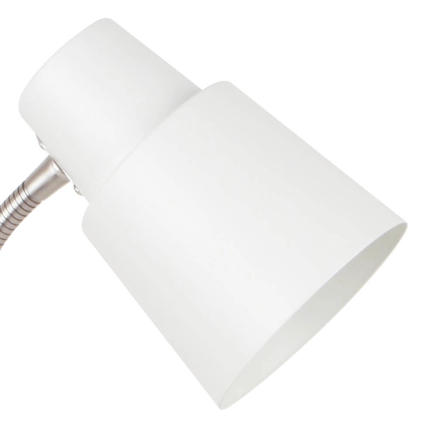 Klasyczna lampka biurkowa A2031-SWH Zumaline włącznik na peszlu metal biała