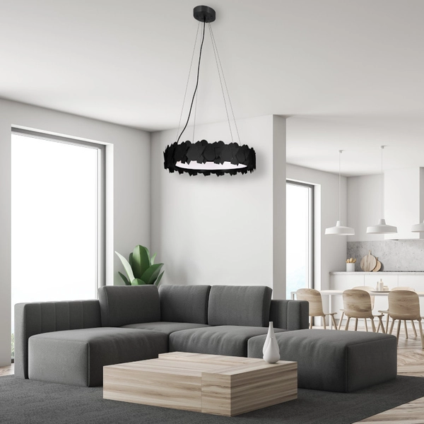 Geometryczna LAMPA wisząca SOHO ML6157 Milagro metalowa OPRAWA zwis LED 24W 3000K okrągły czarny