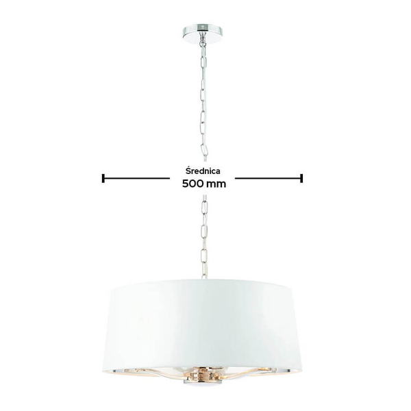 Wisząca lampa Harvey 73021 Endon na łańcuchu biała nikiel