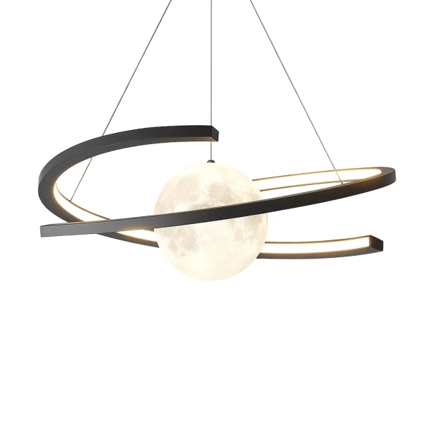 Ringowa lampa wisząca Moon LWS-MOON LED 3000K księżyc czarny