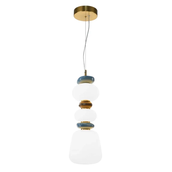 Wisząca lampa do salonu Evans PND-94981V-3B-GD LED 15W 3000K biała złota