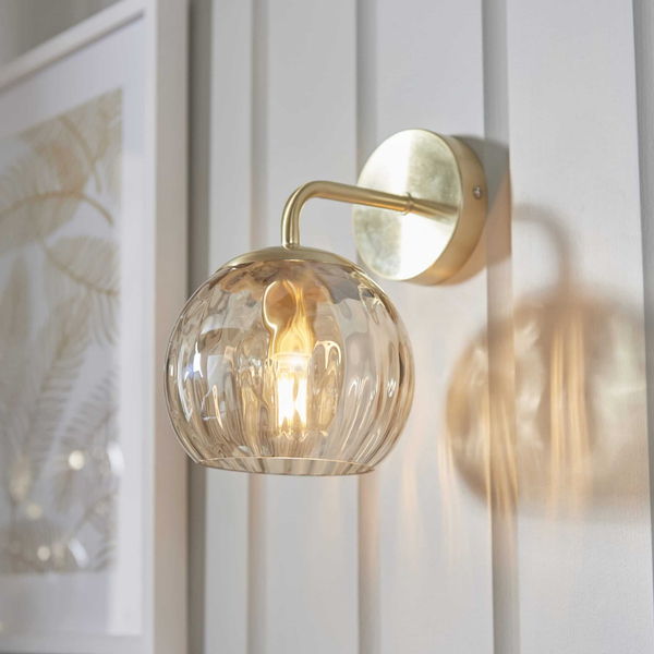 Szklana lampa ścienna Dimple 91970 Endon kulisty złoty przezroczysty