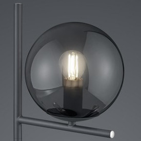 Modernistyczna LAMPA stołowa NYXIS DL142502000 Trio szklana LAMPKA stojąca kula grafitowa przydymiona