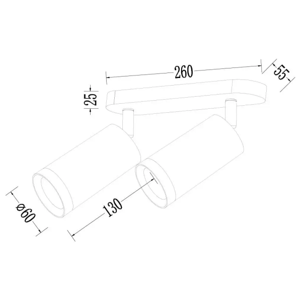 Sufitowa oprawa regulowana MICA SPOT ML1145 do jadalni tubka biała