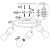 Regulowana LAMPA sufitowa JORNA 54031-3 Globo metalowa OPRAWA reflektorki czarne drewno