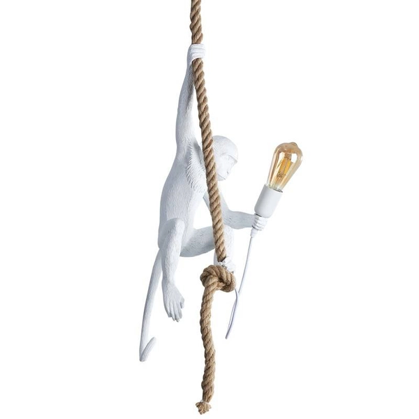 Ozdobna lampa wisząca Monkey ABR-KAR-B Abruzzo sypialniana małpka biały