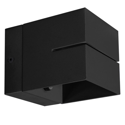 Ścienna LAMPA kinkiet ELTON 03957 Ideus kwadratowa OPRAWA metalowa kostka loft czarna