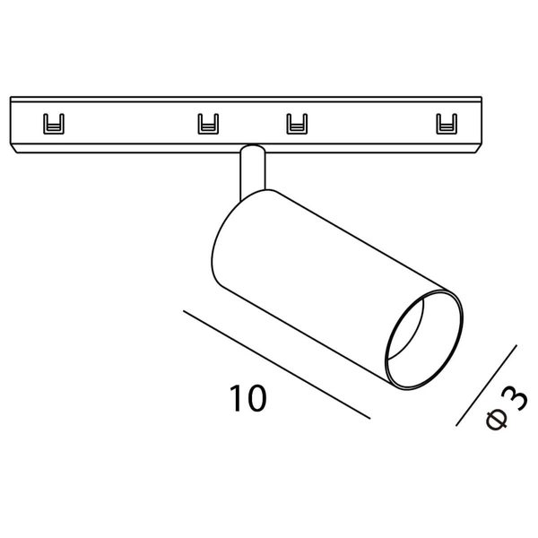 Lampa magnetyczna do szynoprzewodu MAX N0002N tubka z regulacją czarna