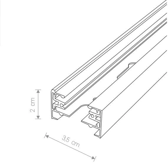 Szynoprzewód sufitowy 1m PROFILE TRACK 9450 Nowodvorski 1-fazowa natynkowa listwa 230V biała