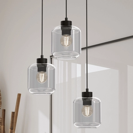 Lampa wisząca sypialniana Sombra MLP8375 przydymiona czarna