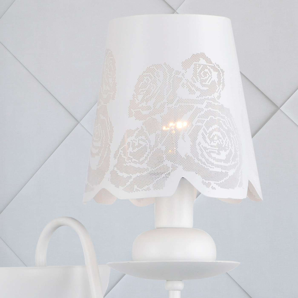 Kinkiet LAMPA ścienna FABRIZIA 310422 Il mio prowansalska OPRAWA z kryształkami kwiatki flowers biała