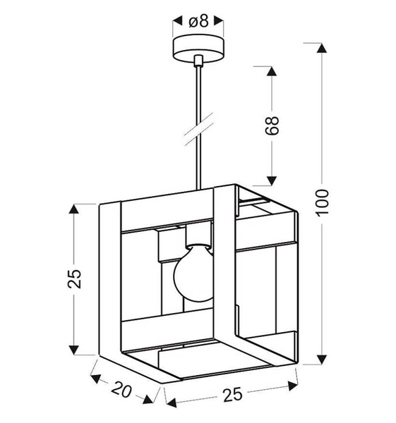Lampa wisząca Varna 31-78513 Candellux kostka drewniana czarna
