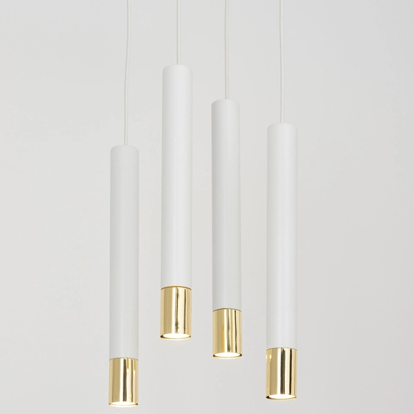 Sypialniana lampa wisząca Sopel Grand 33389 metalowe białe złote