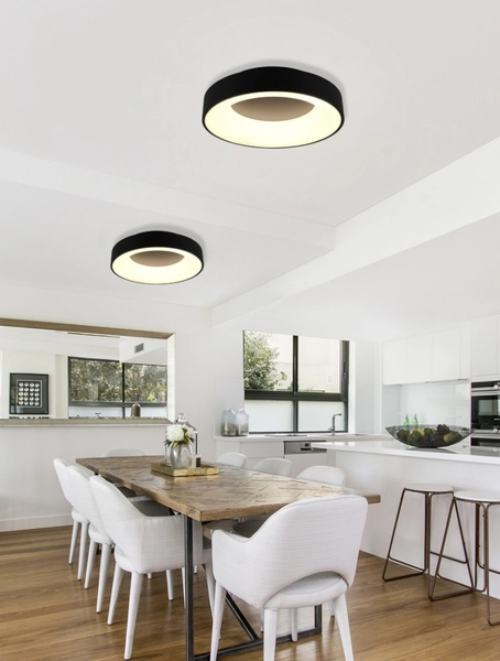 LAMPA plafon GIRONA 671210132 Trio sufitowa OPRAWA okrągła LED 27W 3000K metalowa czarna