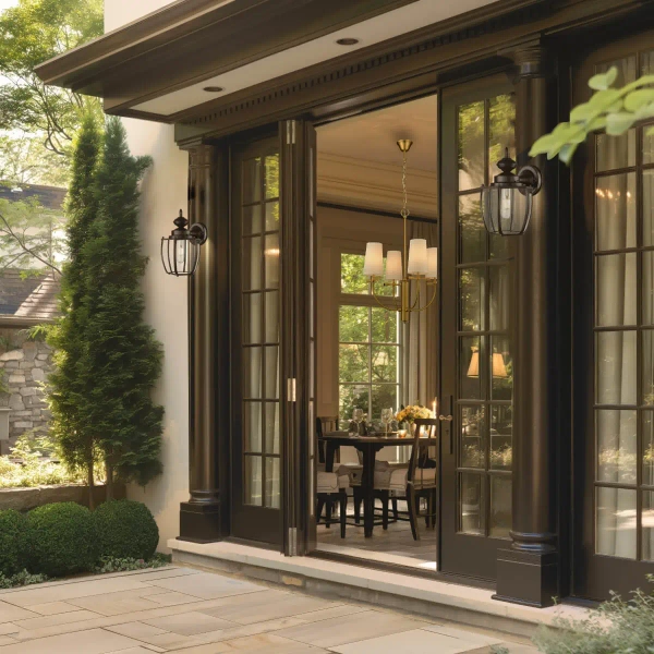 Industrialny kinkiet ścienny Nuuk W01661BZ Cosmolight IP23 szkło brązowy