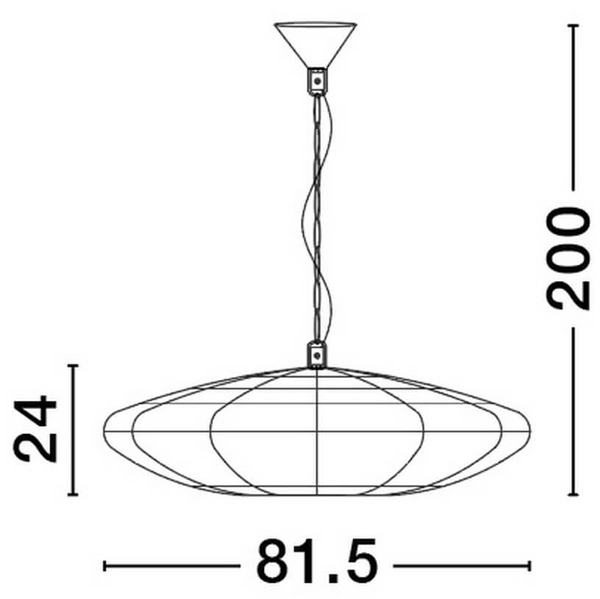 Wisząca lampa nad stół GUARDIA LE44579 japandi naturalna czarna