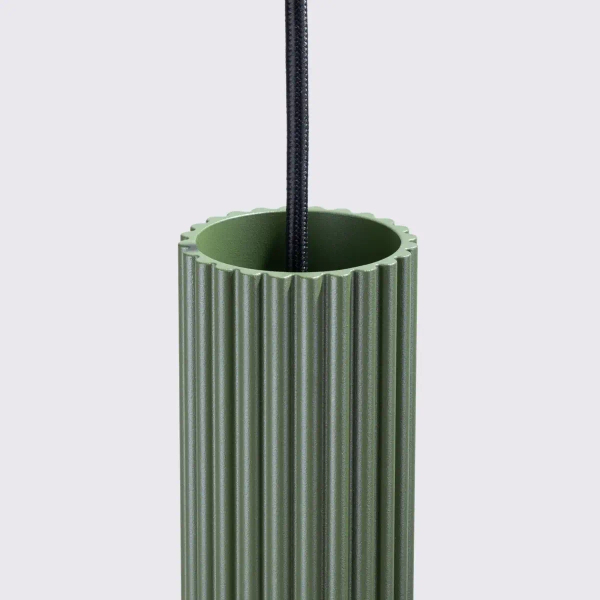 Wisząca lampa podłużna KARBON SL.1611 tubka ryflowana oliwkowa